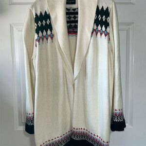 Lane Bryant Women's Plus Size 22/24 Geometric Cardigan Sweater Multicolor